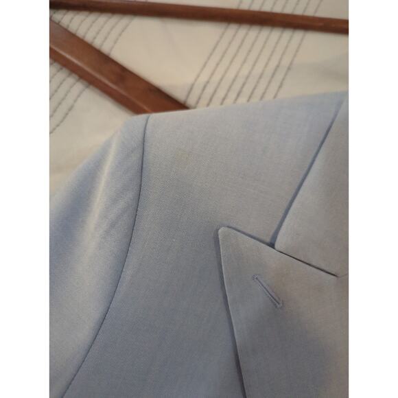 Eleventy Baby Blue Virginia Wool Blend Double Breasted Blazer - Picture 12 of 12
